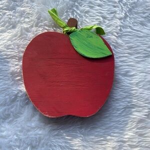 Red Wooden Apple Decor